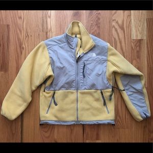 Yellow & Grey Fleece North Face Jacket (XSTP)